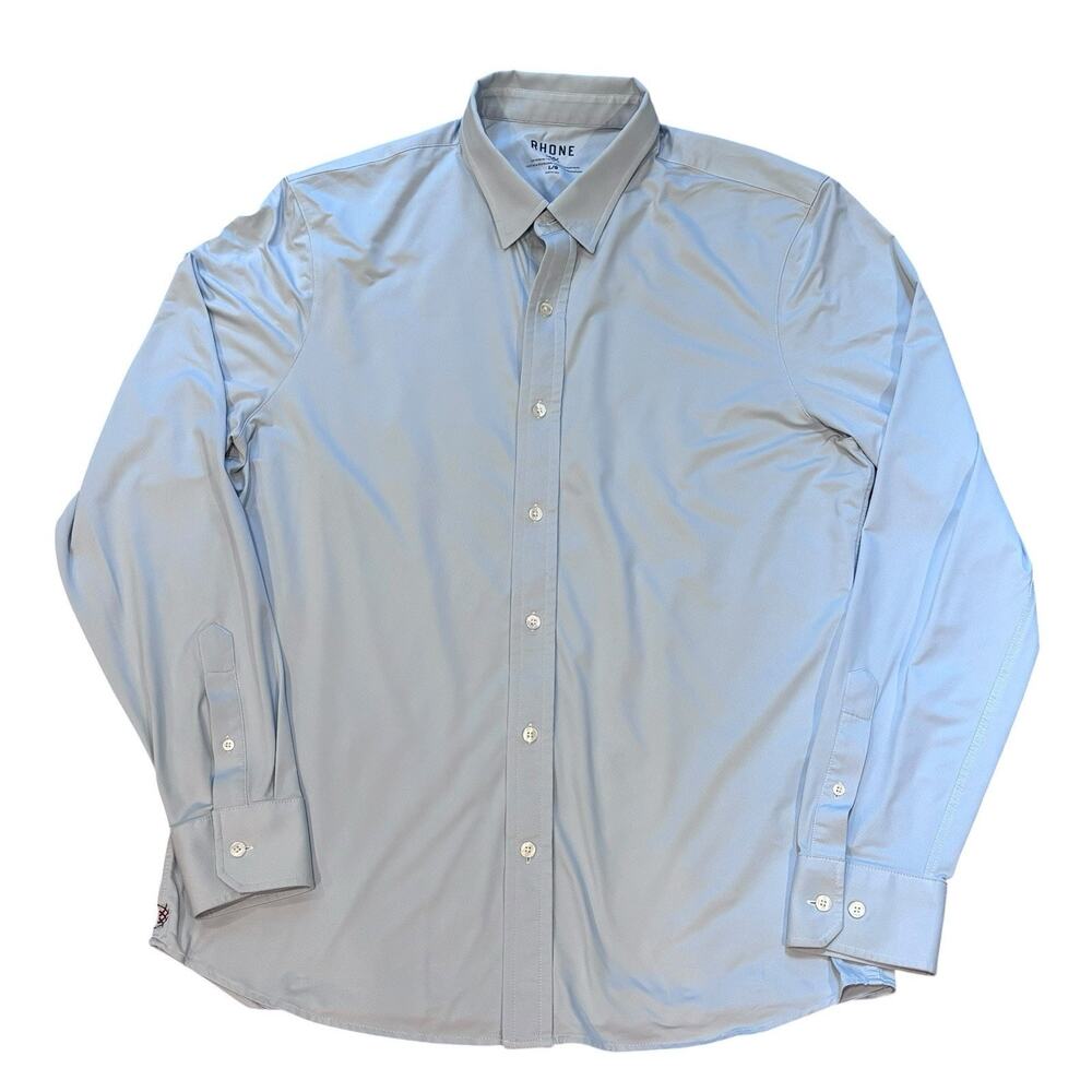 Rhone Commuter Shirt Men's Large Light Blue Slim Fit Button Up Stretch